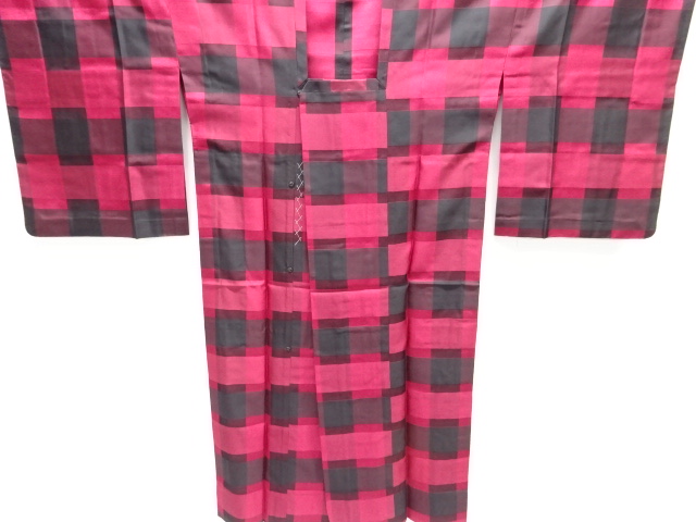 格子織り出し雨コート